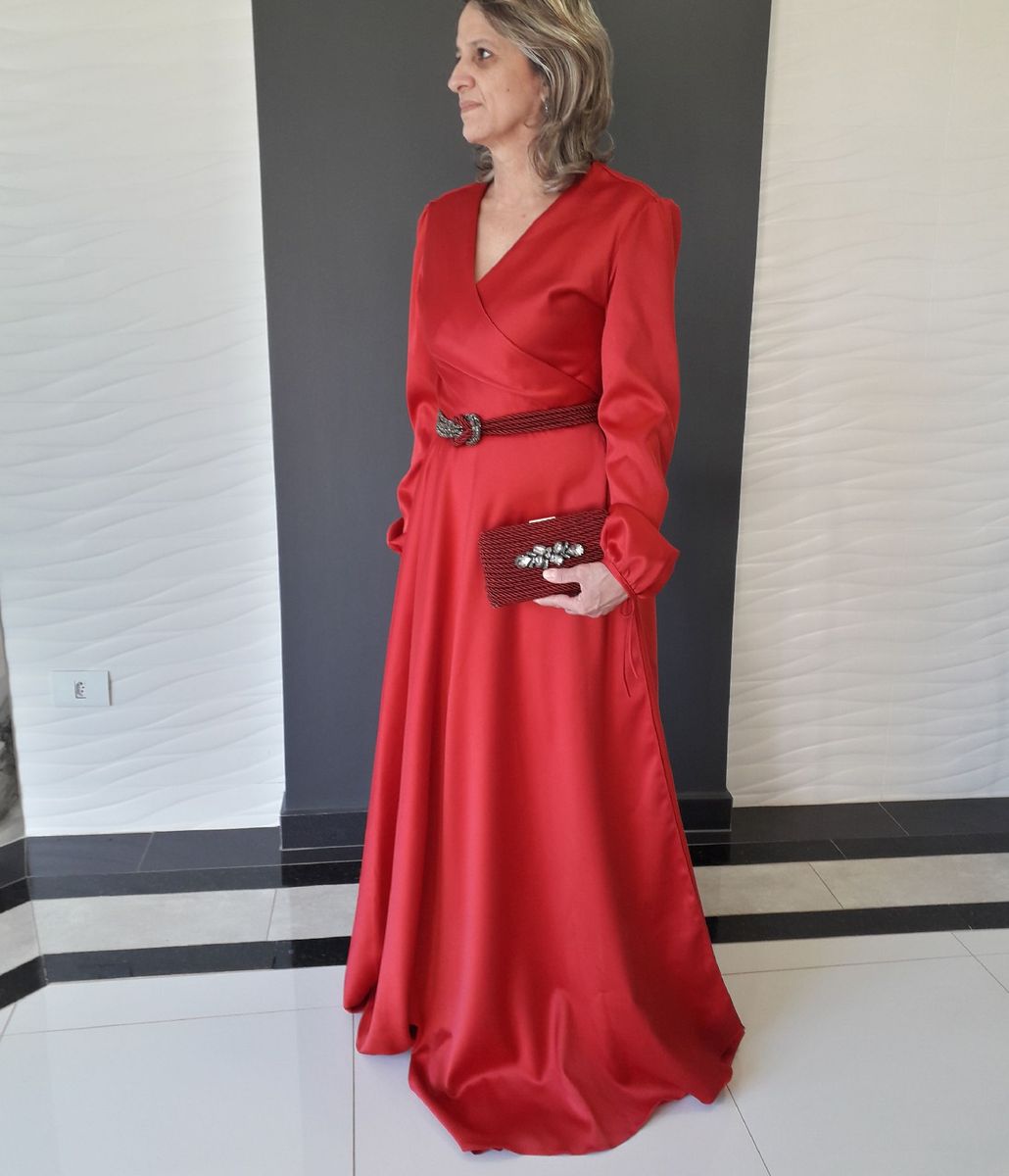 vestido envelope vermelho