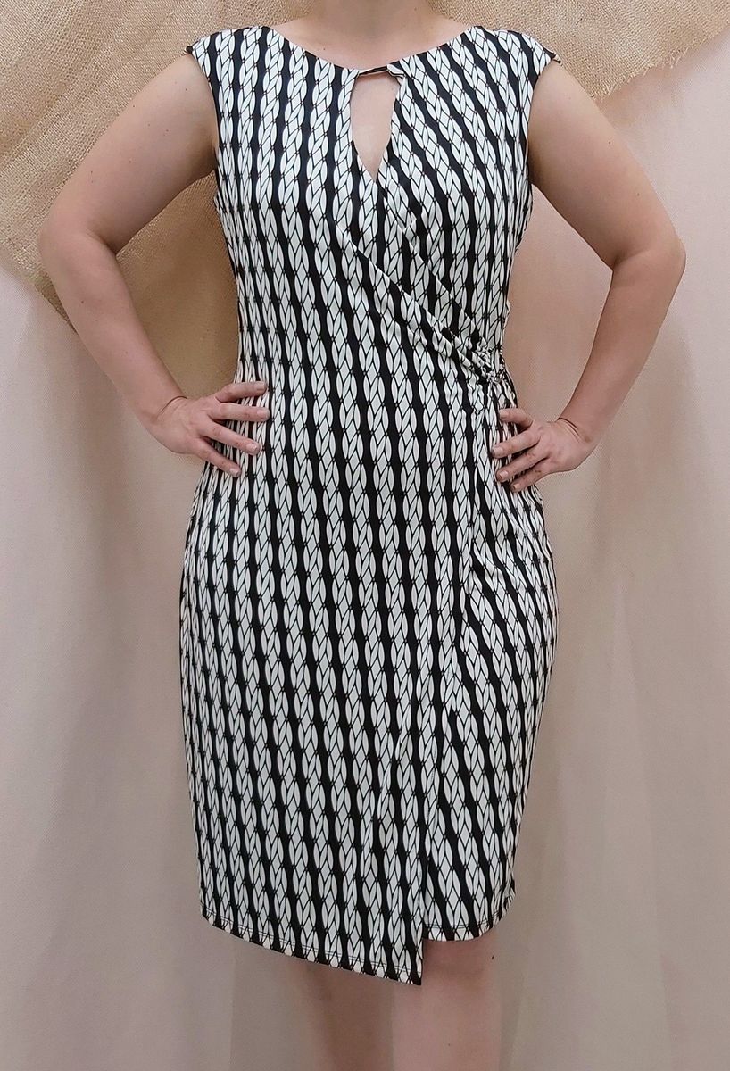 vestido transpassado malha fria