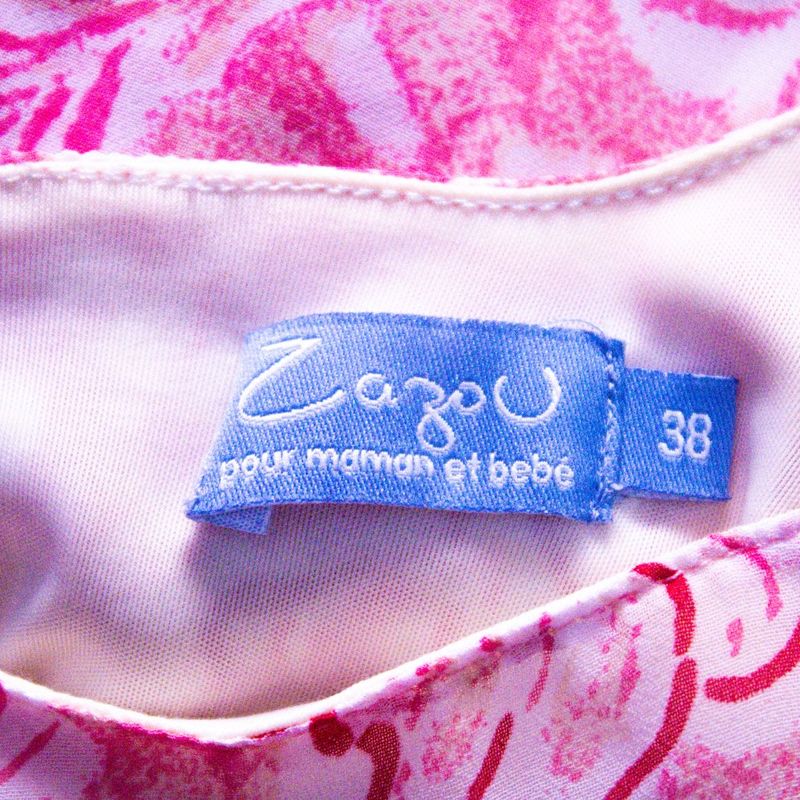 Vestido Estampado Branco e Rosa da.