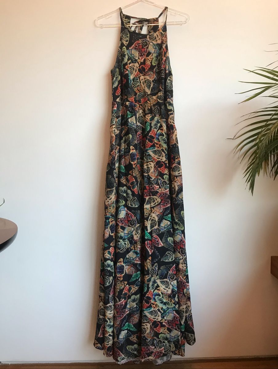 vestido longo estampado zinzane