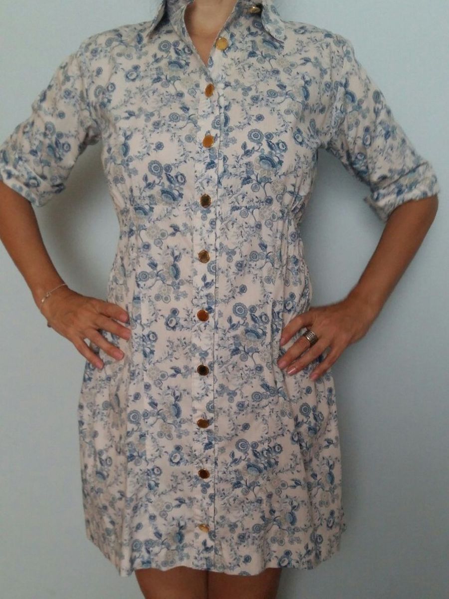 vestido tipo camisão estampado