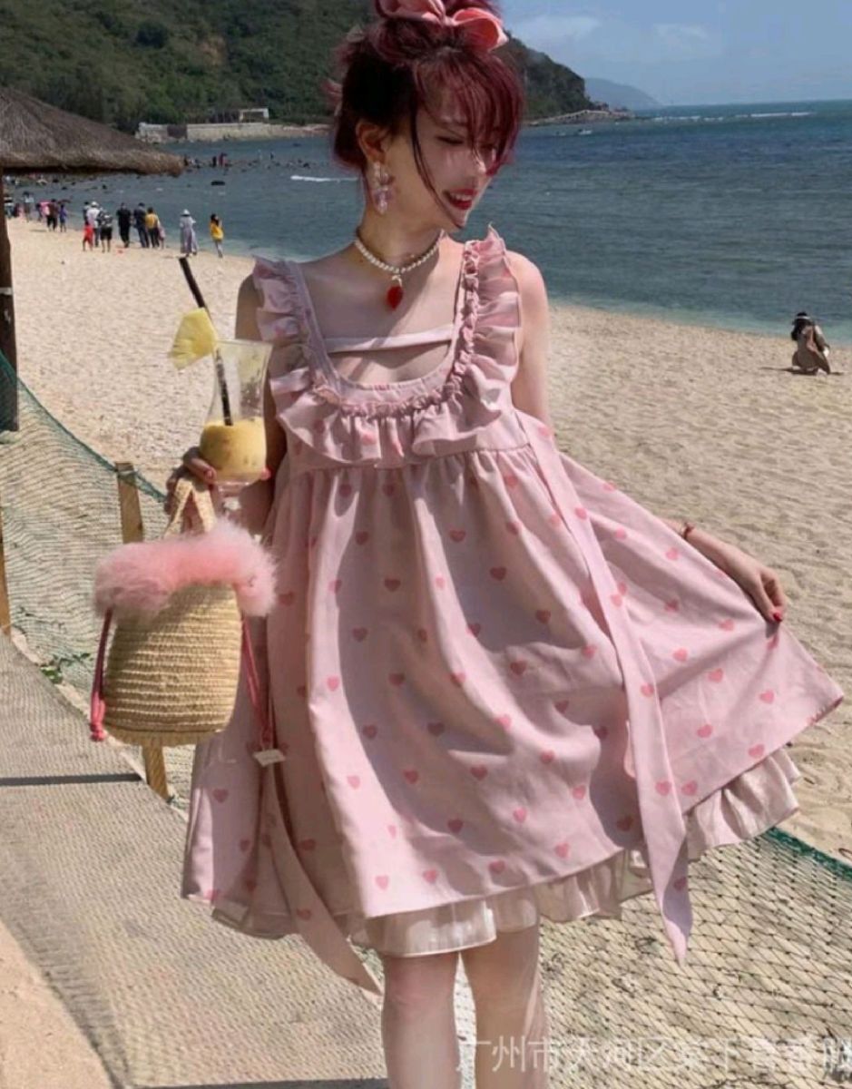 Kawaii Slim Manga Comprida Com Camisa Vestido Conjunto Lolita