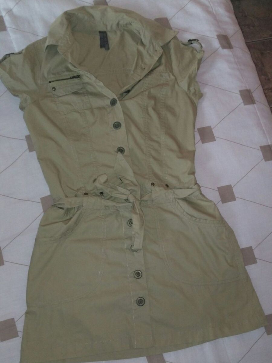 vestido safari feminino