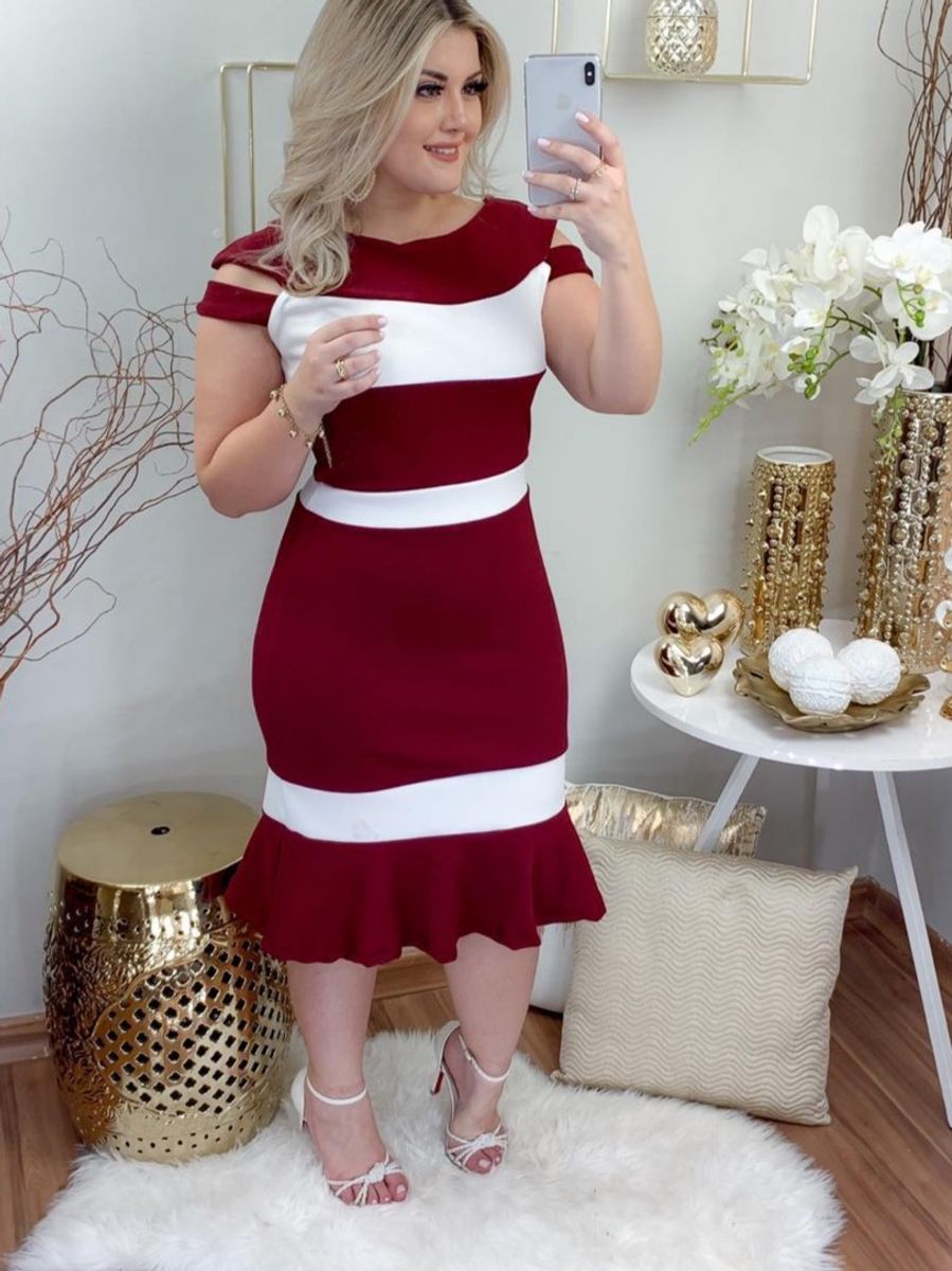 vestido social com babado