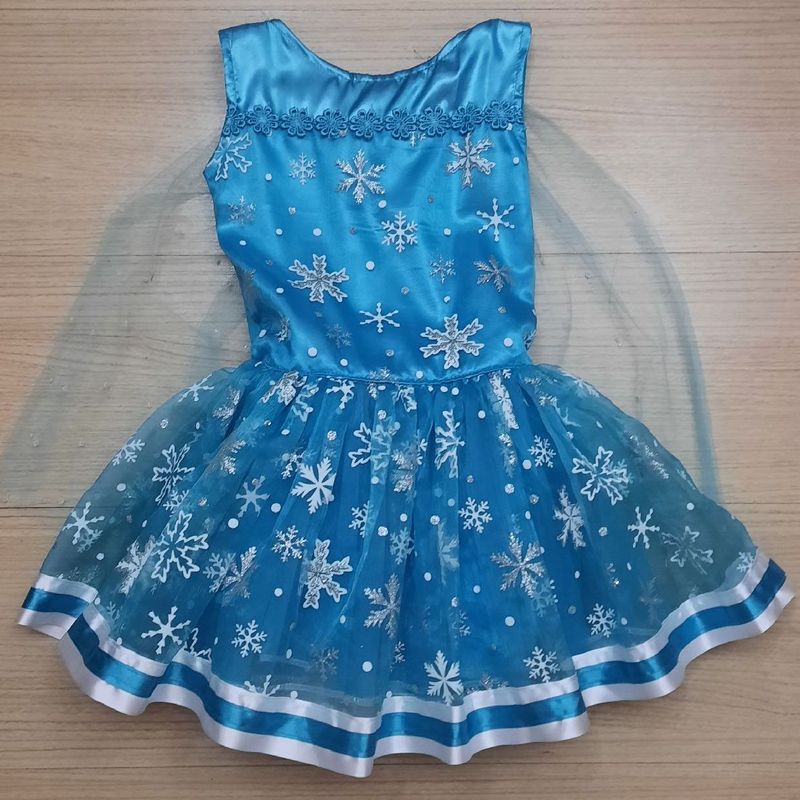 Vestido Frozen Elsa Fantasia com Capa | Roupa Infantil para Menina Nunca  Usado 77226989 | enjoei