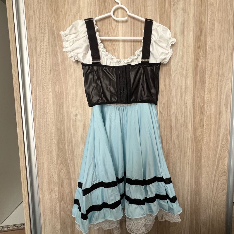 Traje Vestido Verde Fantasia Tipico Alemão Oktoberfest Luxo