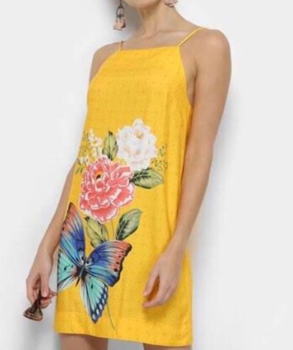 vestido farm amarelo