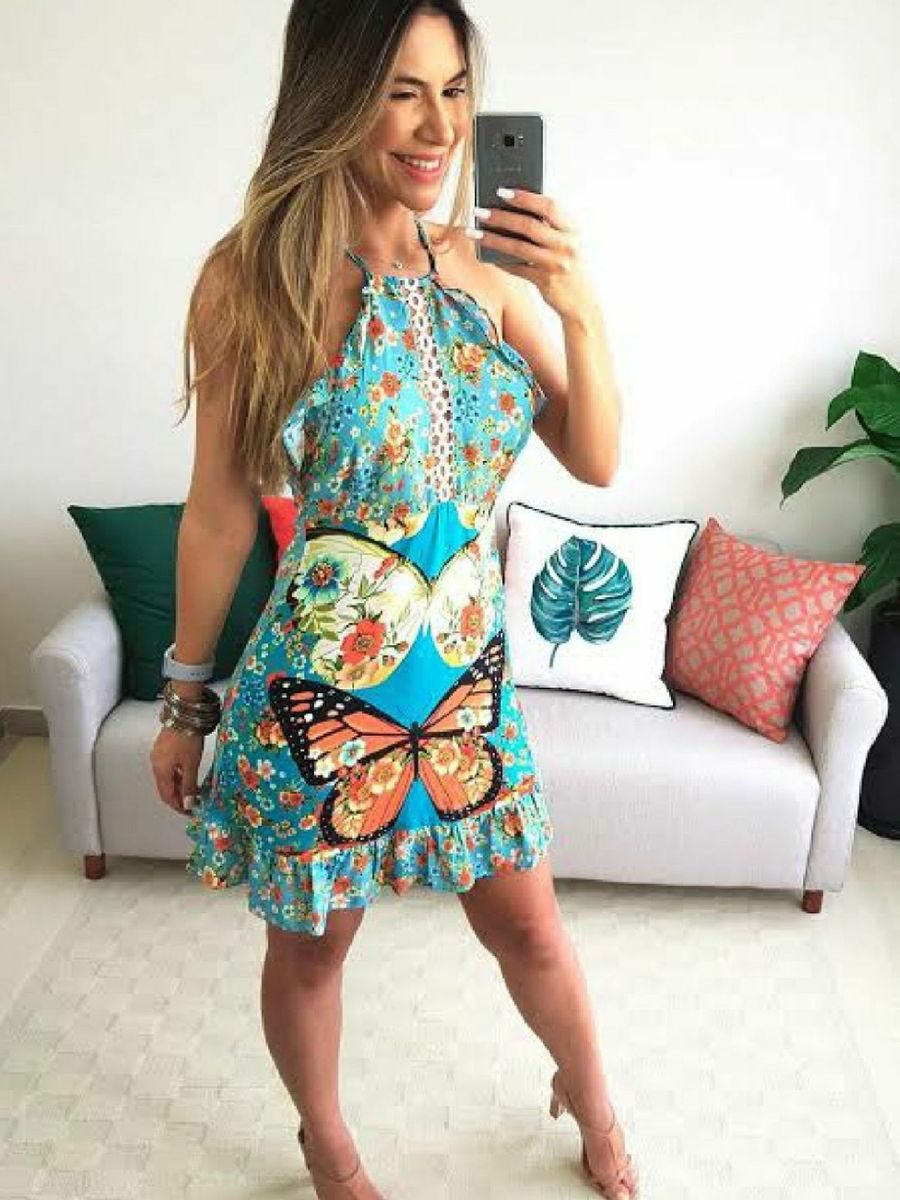 vestido farm borboflor