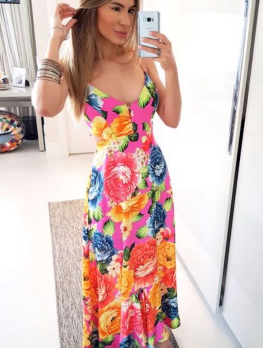 vestido chita romantica
