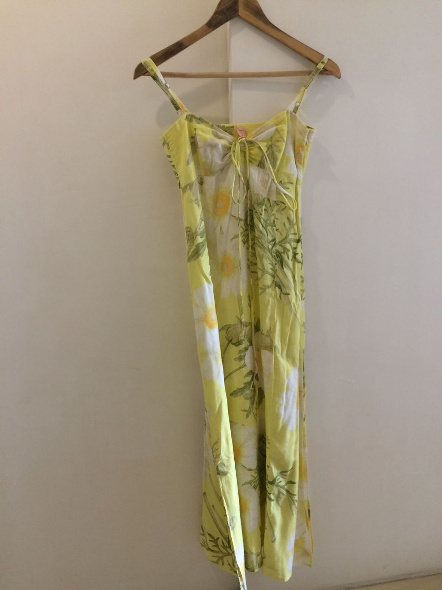 vestido longo de linho estampado