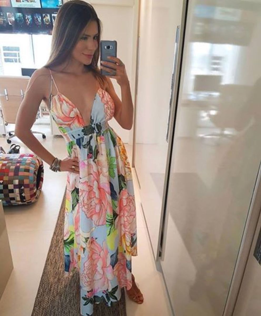vestido maxi chita