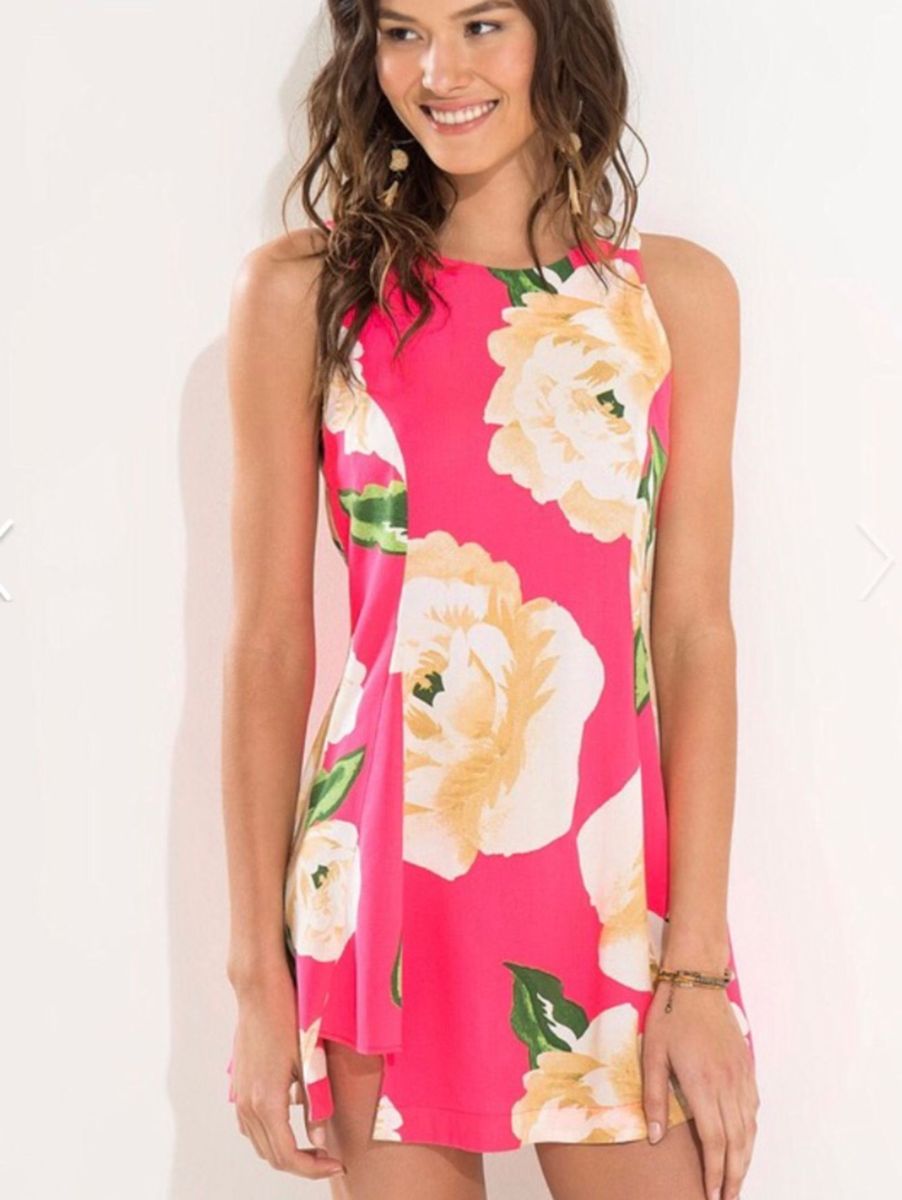 vestido rosa farm