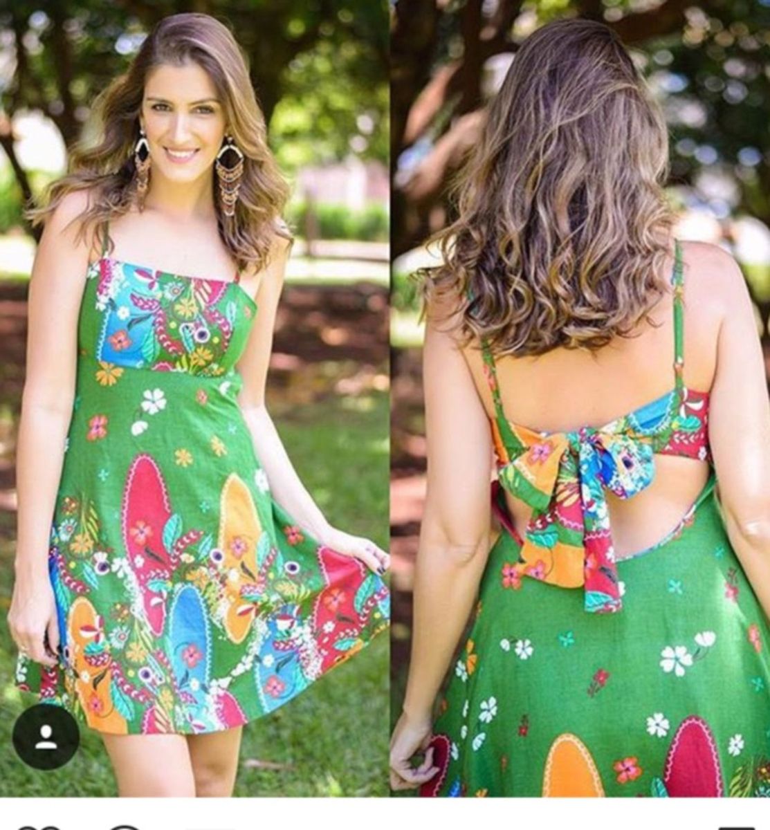 vestido verde com flores