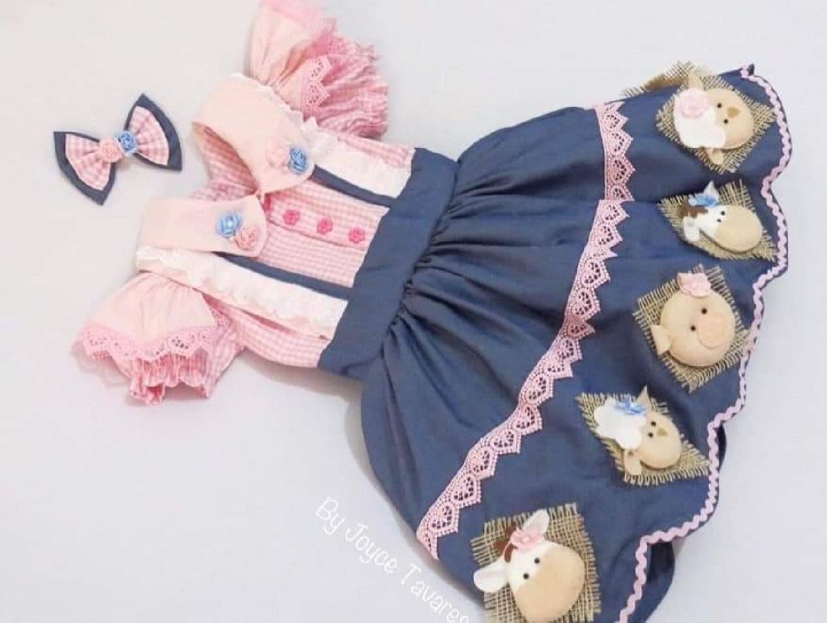 vestido tema fazendinha rosa