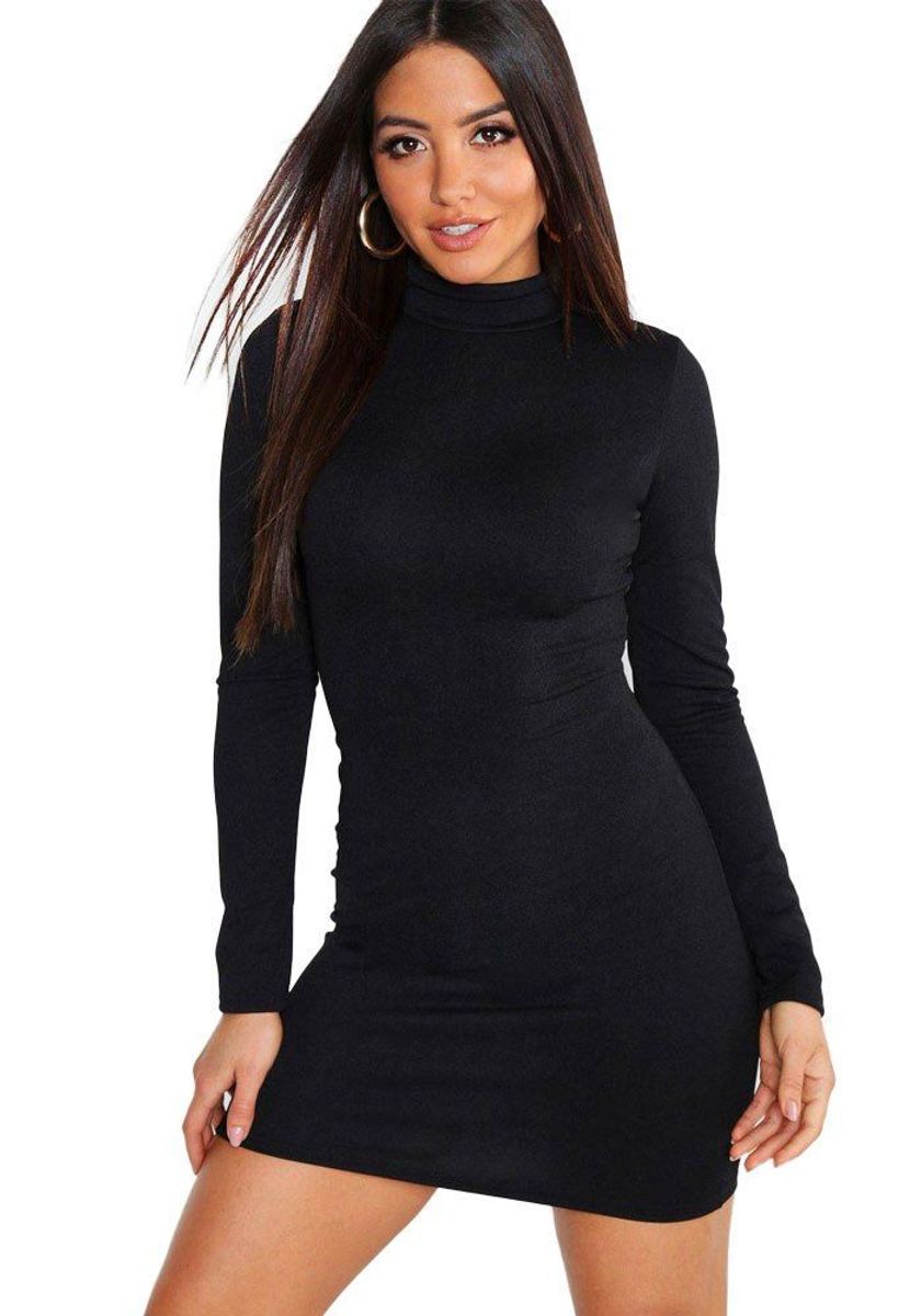 vestido de manga longa tubinho