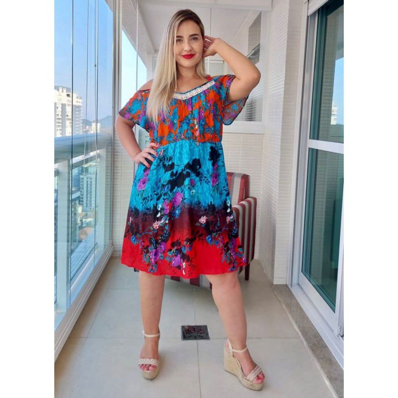 Vestido Feminino Indiano Tipo Trapézio Alça C/ Regulagem  Vestido Feminino Aléci Fashion Nunca Usado 84437508 enjoei