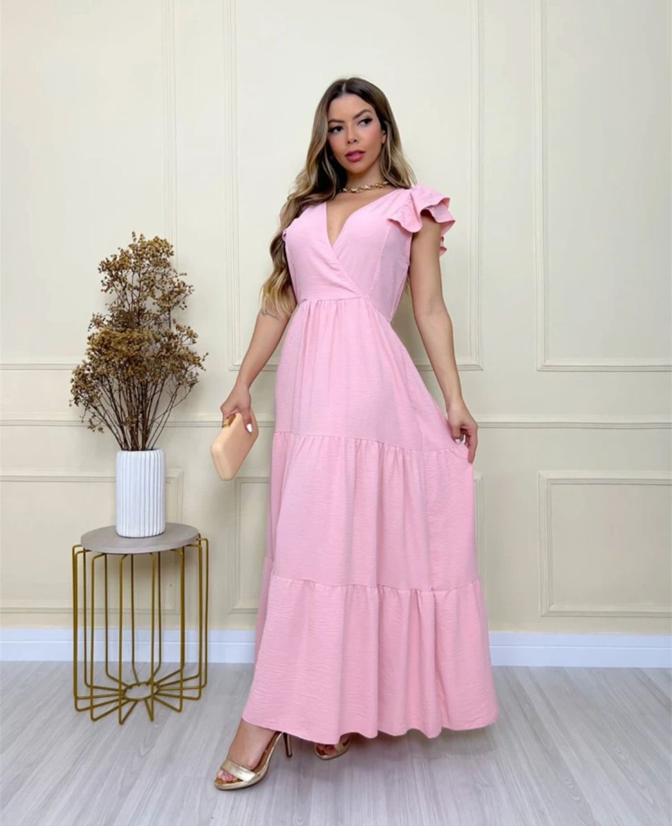 Vestido Longo Mulher Elegante Vestido Vestido Feminino Longo