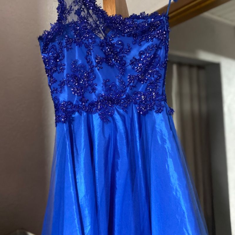 Vestido 15 best sale anos azul curto