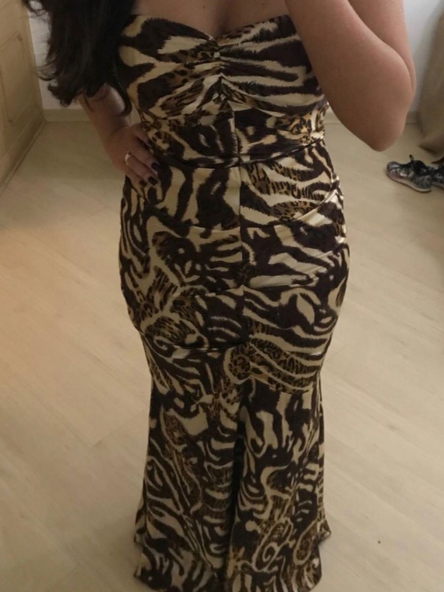 vestido de festa animal print