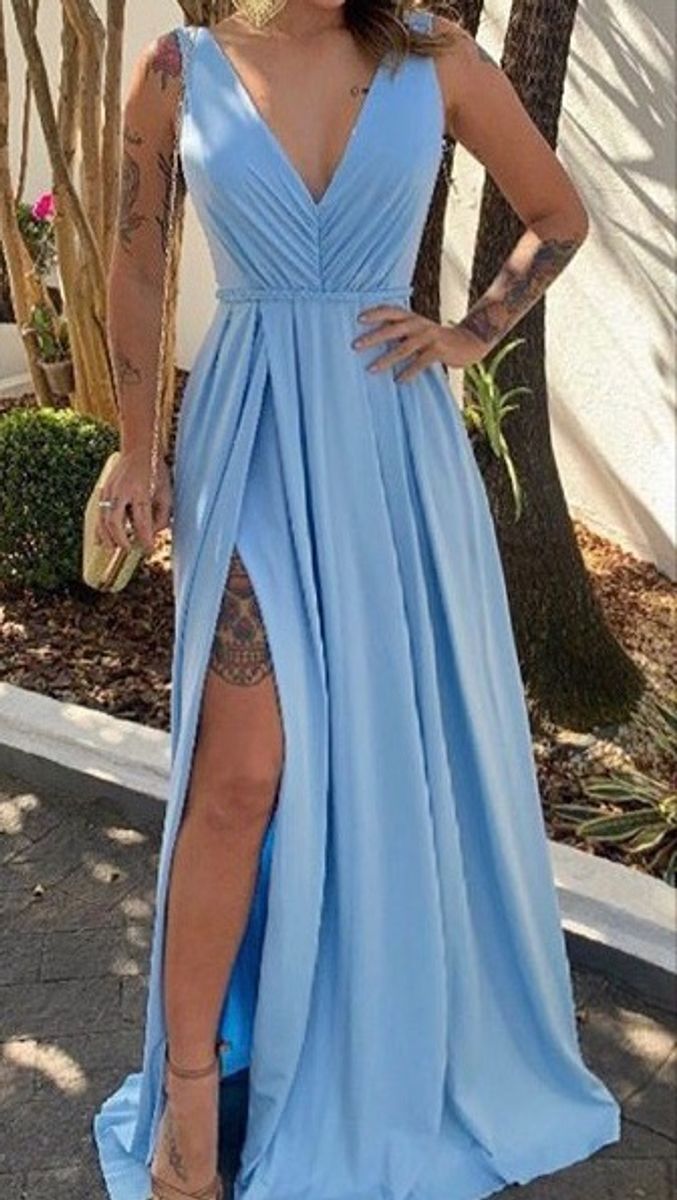 Vestido Festa Azul Serenity | Vestido de Festa Feminino ...