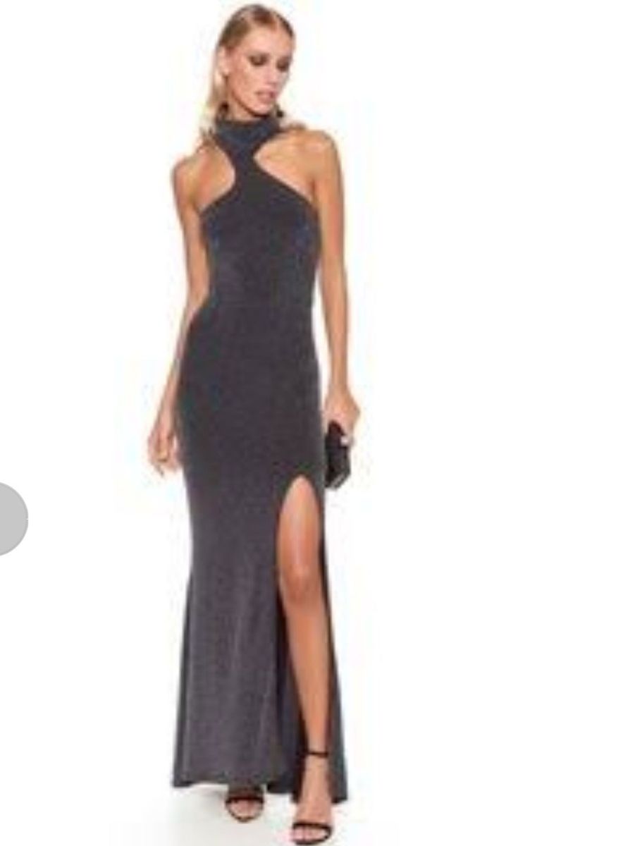 vestido de festa brilhoso longo