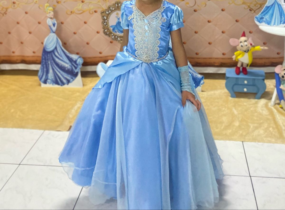 Vestido Festa Cinderela Luxo, Roupa Infantil para Menina Usado 72258518