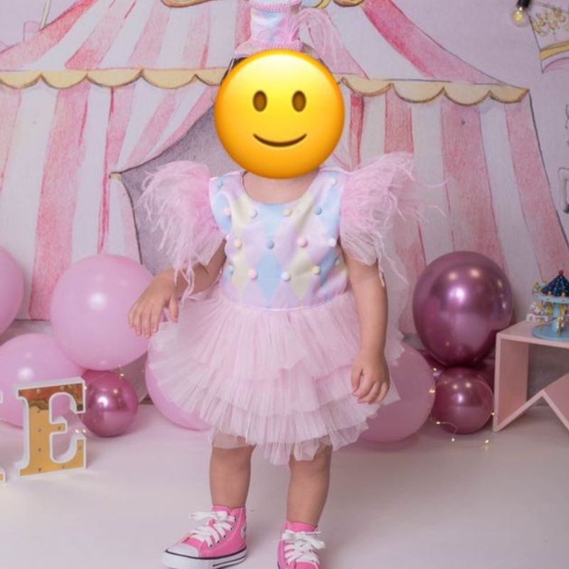 Vestido Festa Circo Rosa em com Chapéu e Laço Luxo Infantil Menina  Item Infantil Usado 78826578 enjoei