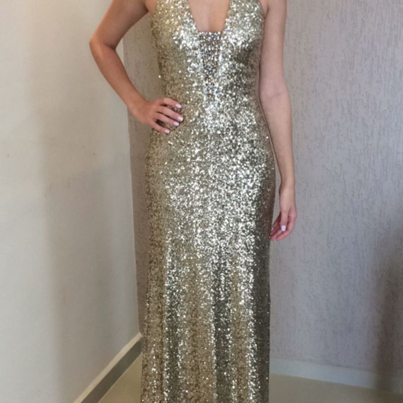 Vestido Festa e Formatura Dourado | Ignite Evenings By Carol Lin Usado  22052660 | enjoei