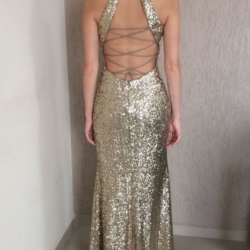 Vestido Festa e Formatura Dourado | Ignite Evenings By Carol Lin Usado  22052660 | enjoei