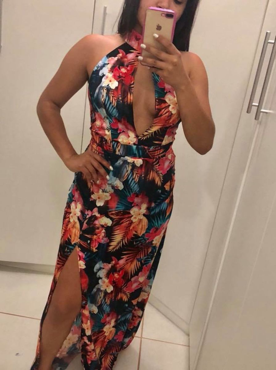 vestido para festa florido