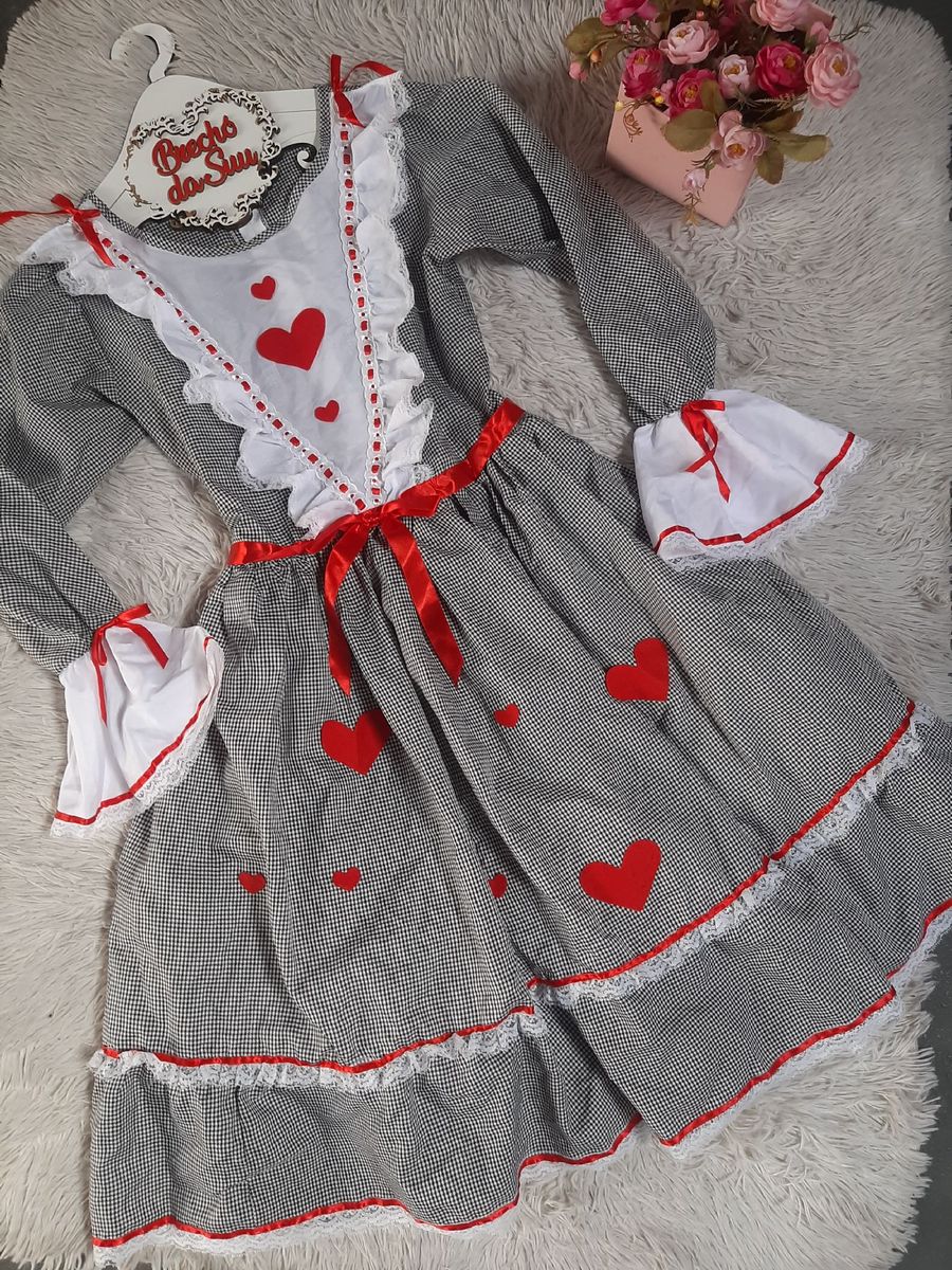 Vestido de festa junina de best sale manga comprida