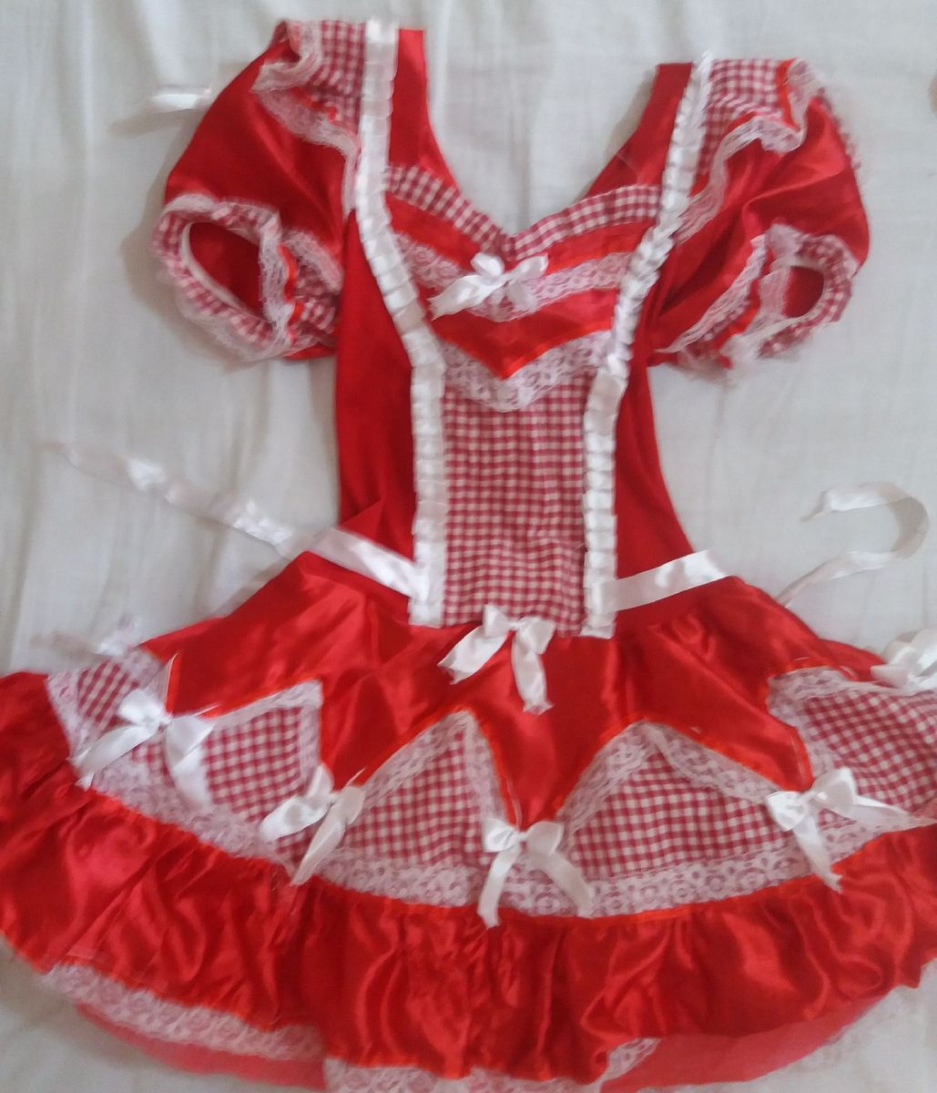 vestido de festa junina vermelho