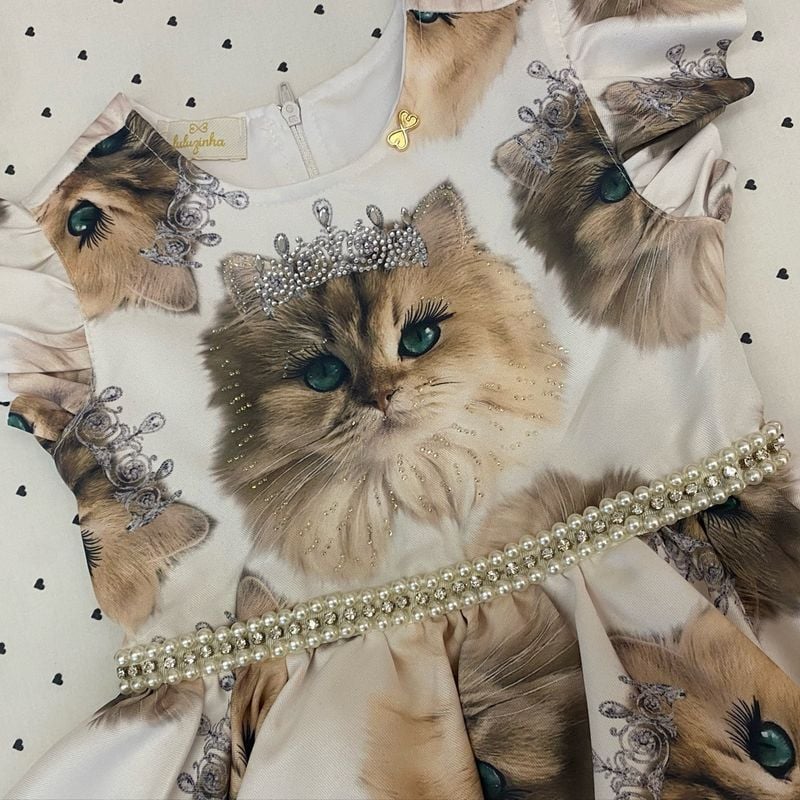 Vestido Festa Luluzinha Estampa Gatinho Roupa Infantil para Menina  Luluzinha Usado 74342203 enjoei
