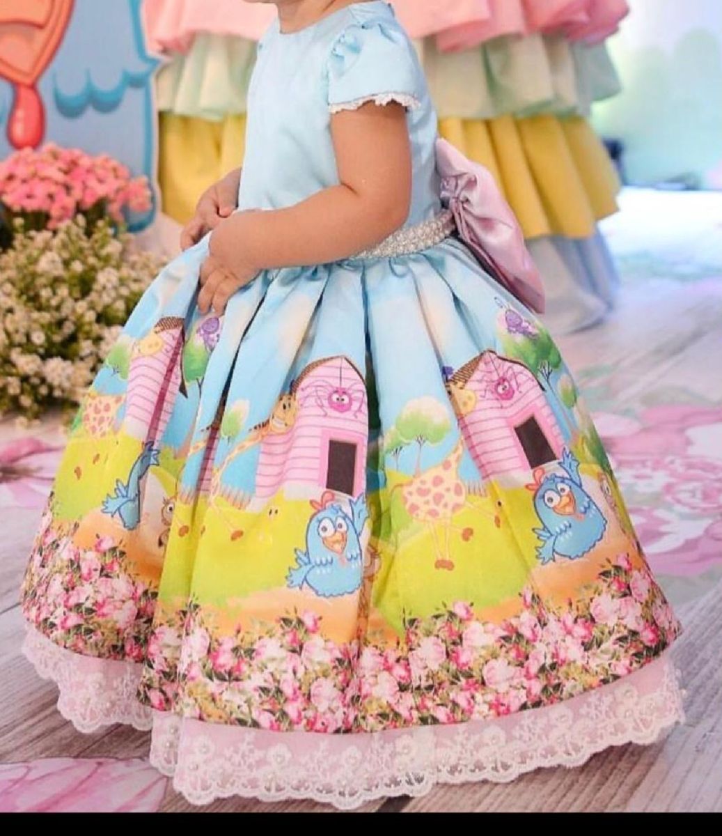 vestido de festa galinha pintadinha