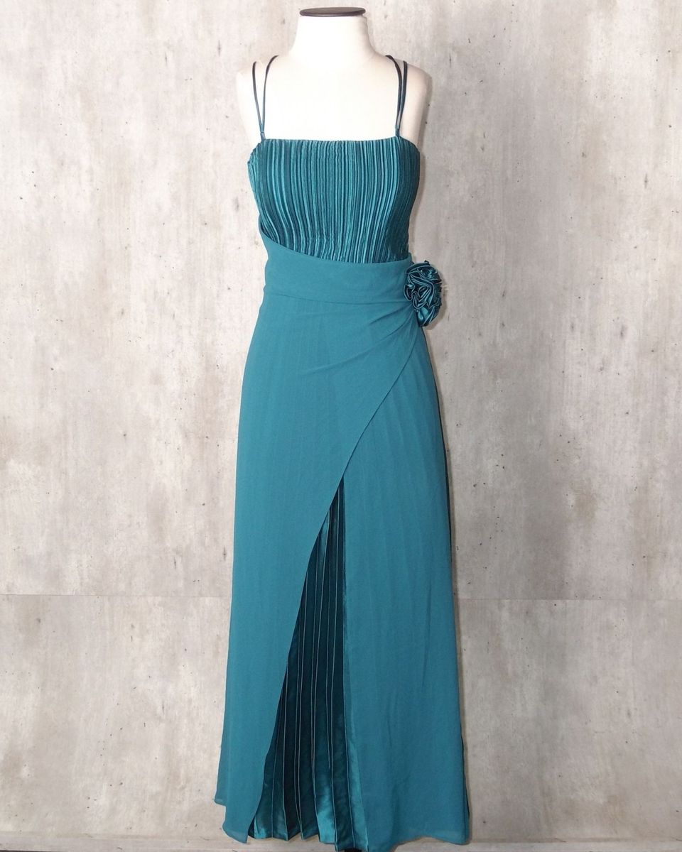 vestido de festa plissado