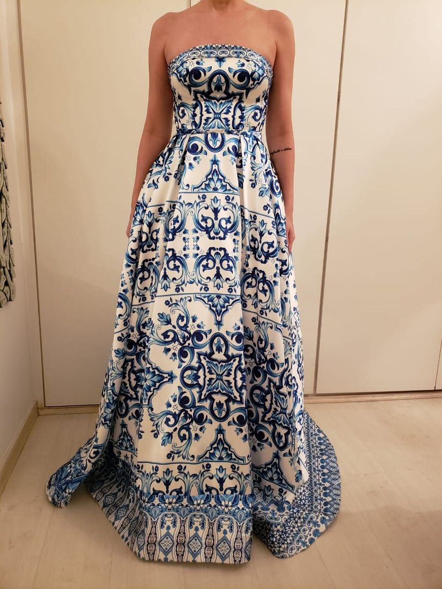 vestido de festa rodado longo