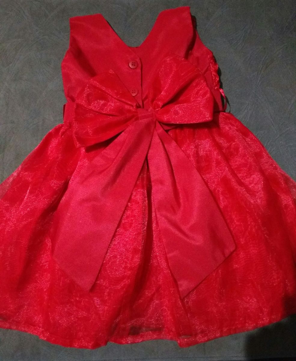 vestido de festa 1 ano vermelho