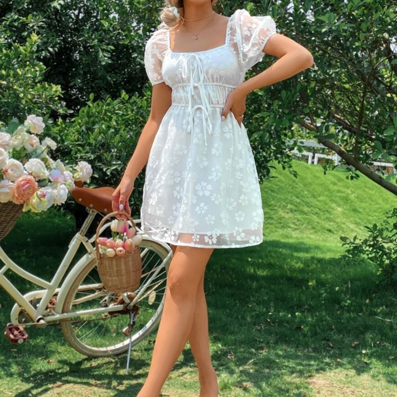 Vestido store floral branco