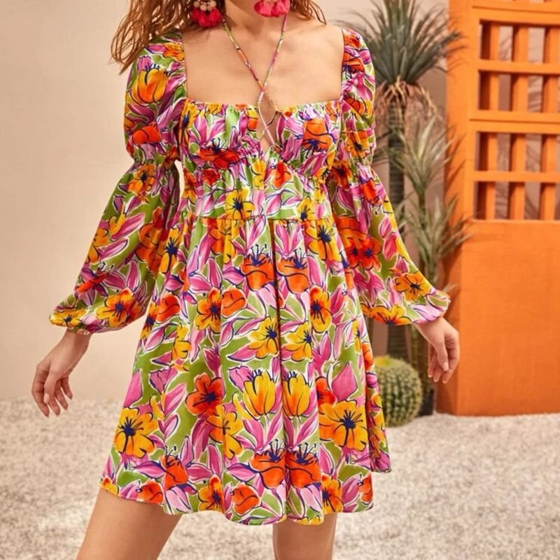 Vestido Floral Estampado  Vestido Feminino Shein Nunca Usado