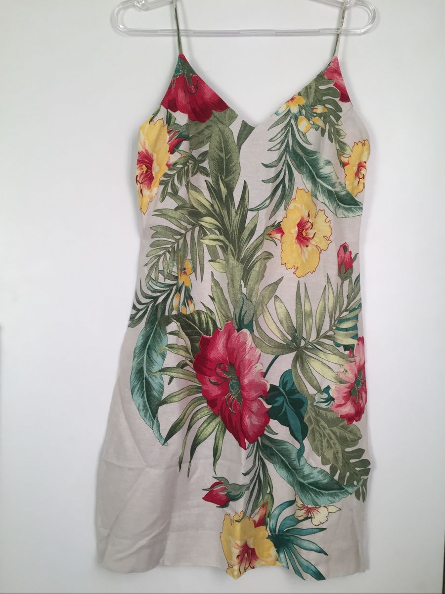 vestido de linho floral