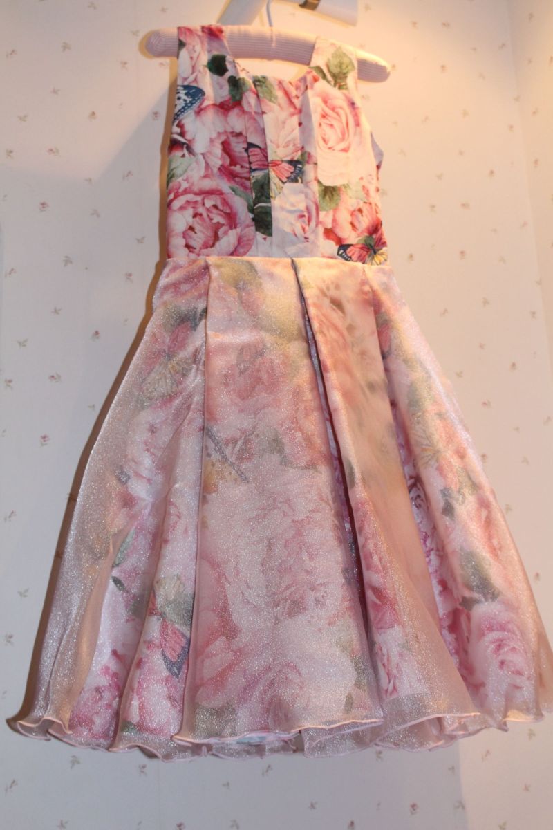 vestido menina de seda