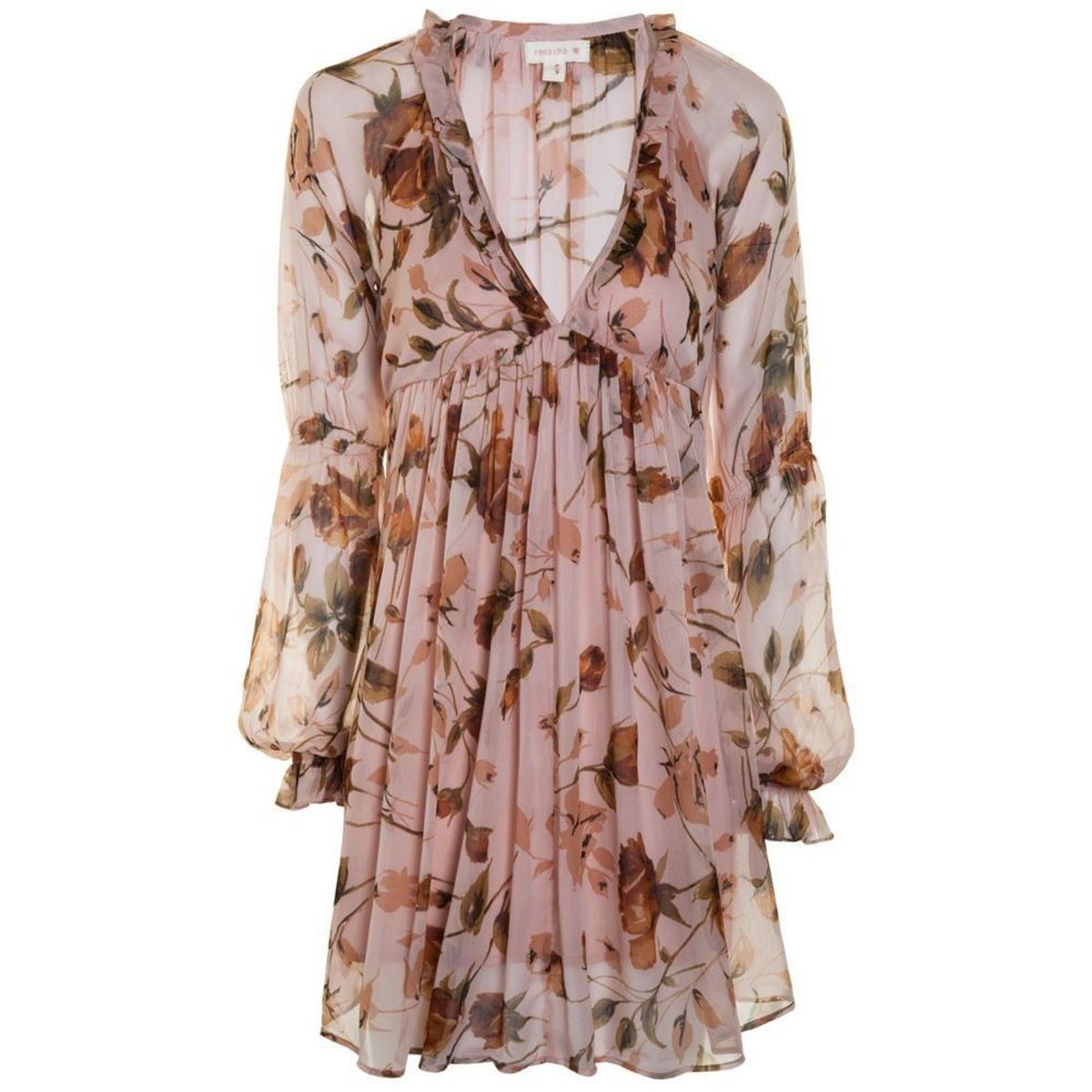 vestido rosa floral