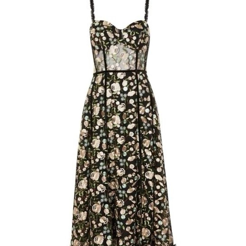 knee length dresses for ladies Blooming Corset Midi Dress main image 1