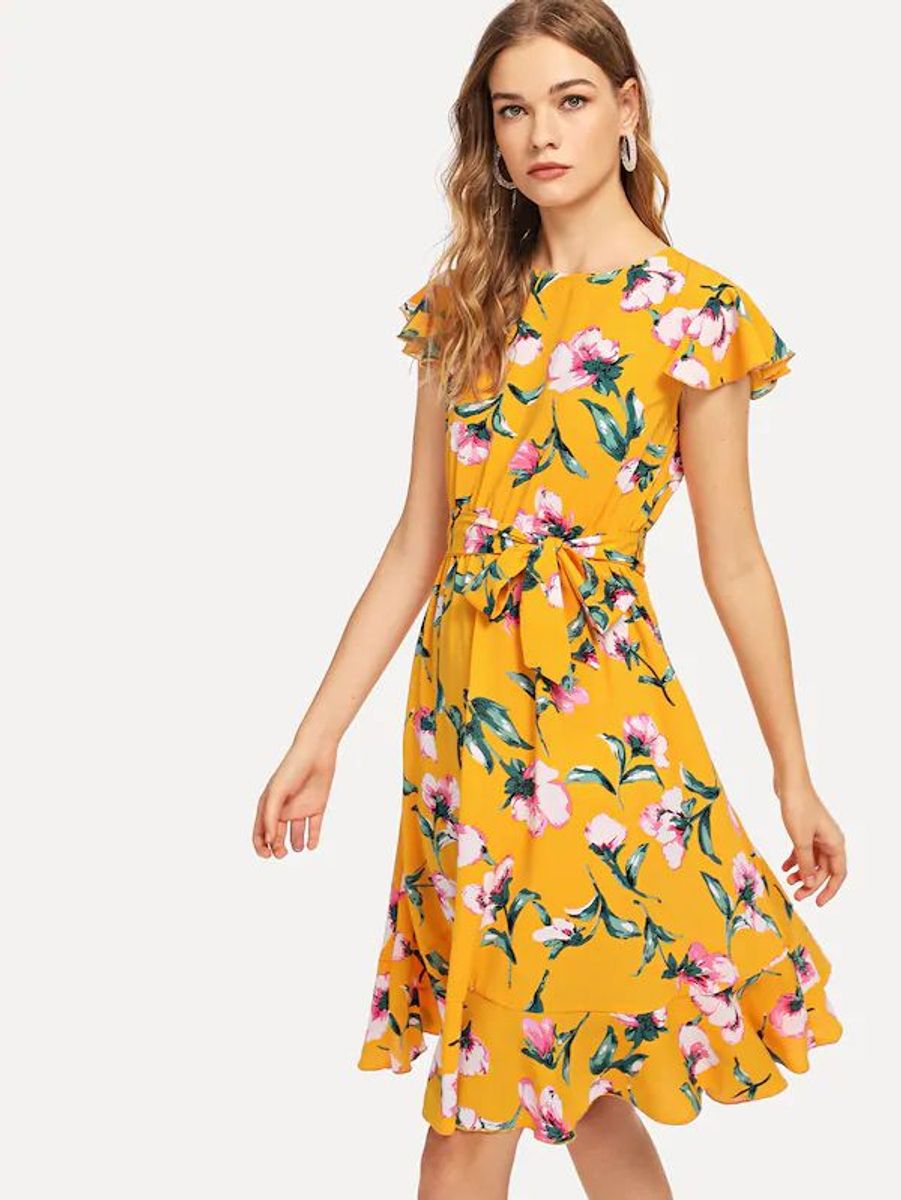 vestido amarelo florido