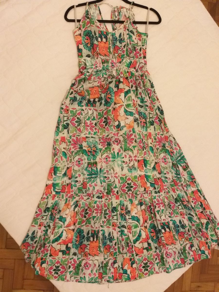 vestido longo florido renner