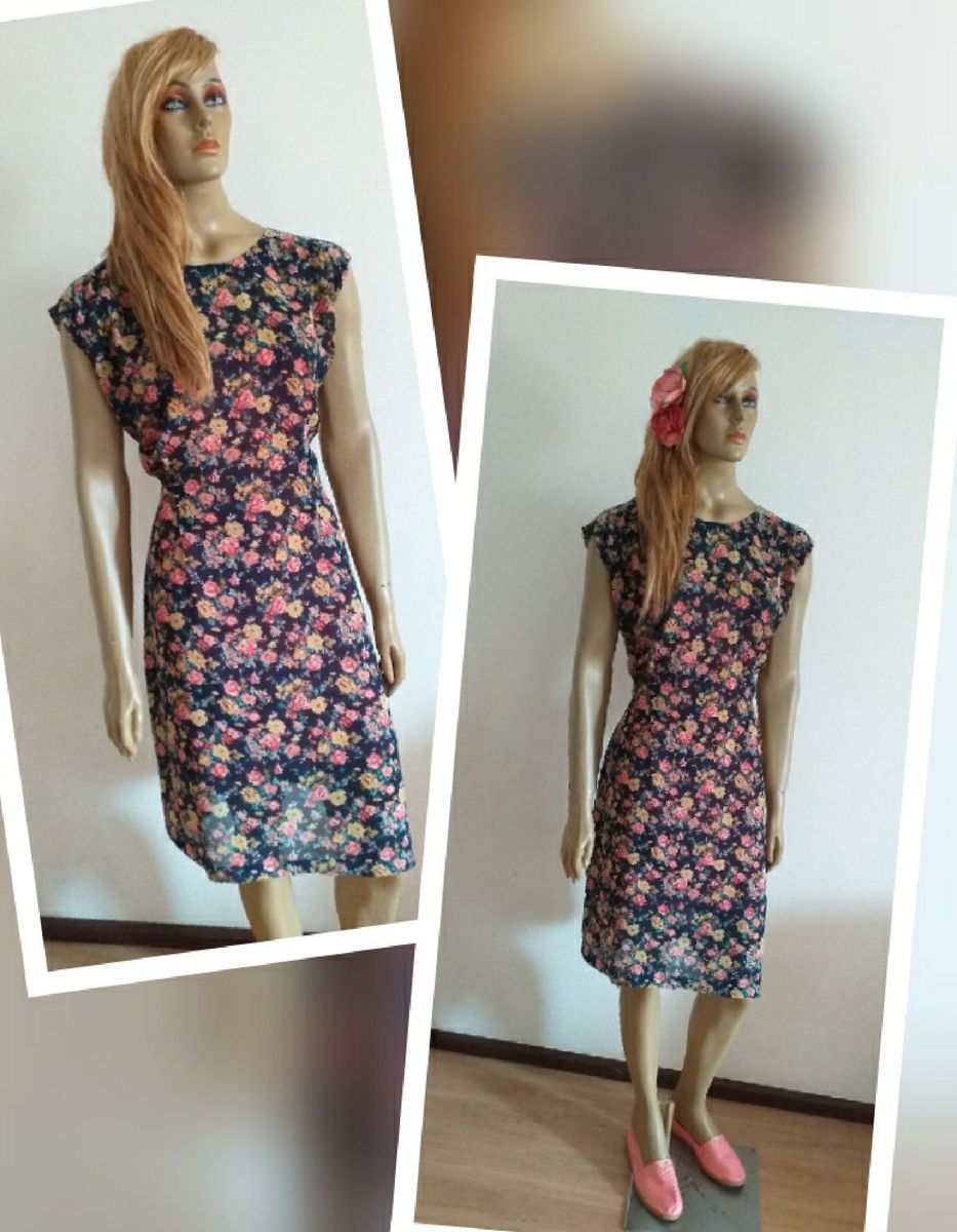 vestido simples de tecido fino
