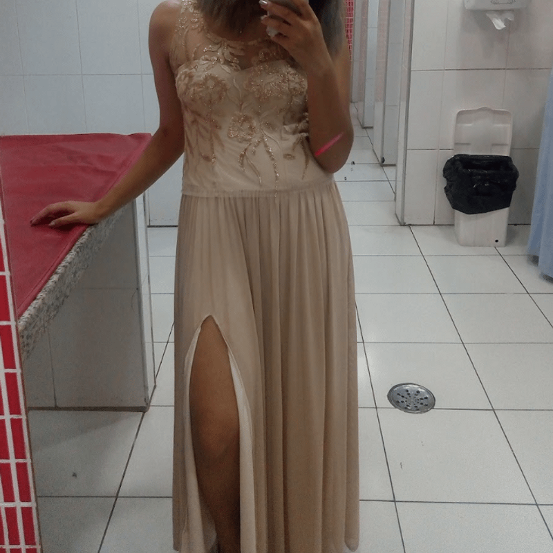 Vestido nude 2024 de formatura