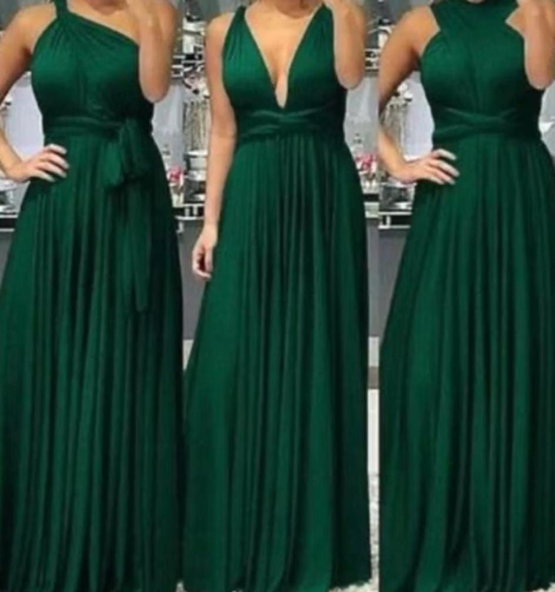 Vestido Formatura Casamento Tamanho Gg 48 Verde Esmeralda Escuro