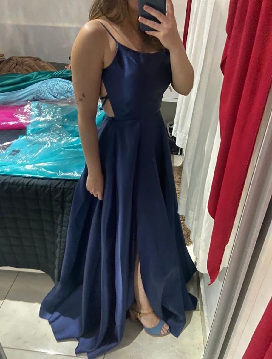 Vestido formatura 2024 azul escuro