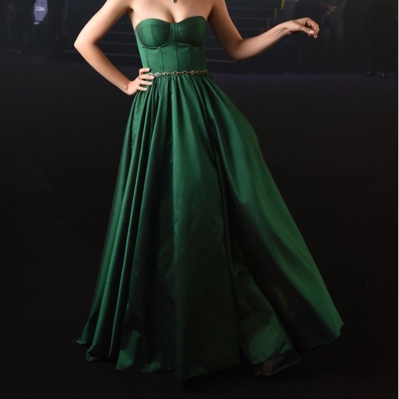 Vestido de formatura store verde